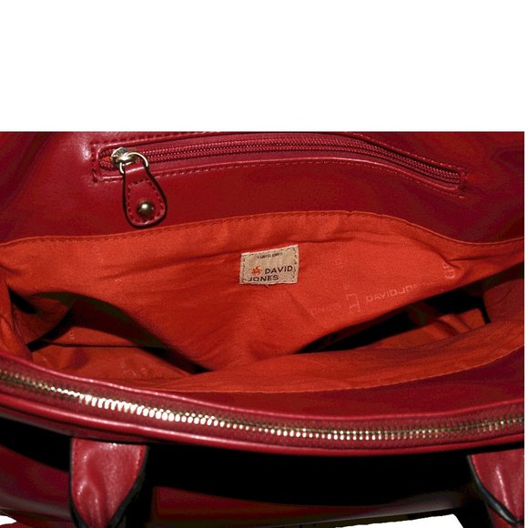 Holiday Group Inc - David Jones Vegan Patent Leather Red Handbag - Picture 13 of 13